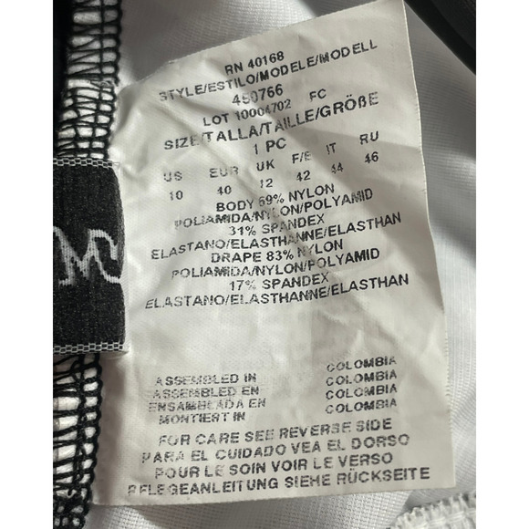 Miraclesuit Sz 10 Gilt Trip Escape Swimsuit Black White Stripe Tummy Control New - Picture 10 of 12